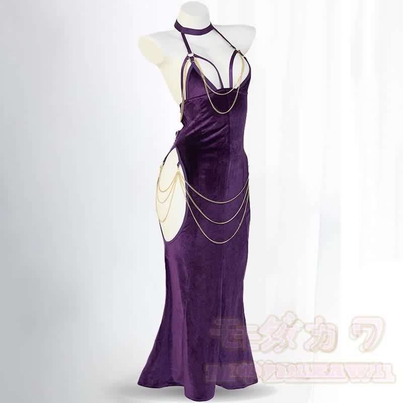 halter hollow out backless chain fishtail dress Amazon.com: MODUSKYE Women Sexy Halter Backless Hollow Out Dress, 4FT Soft  Velvet Bodycon Fishtail with Detachable Gold Chain for Club, Party &  Cosplay : Clothing, Shoes & Jewelry