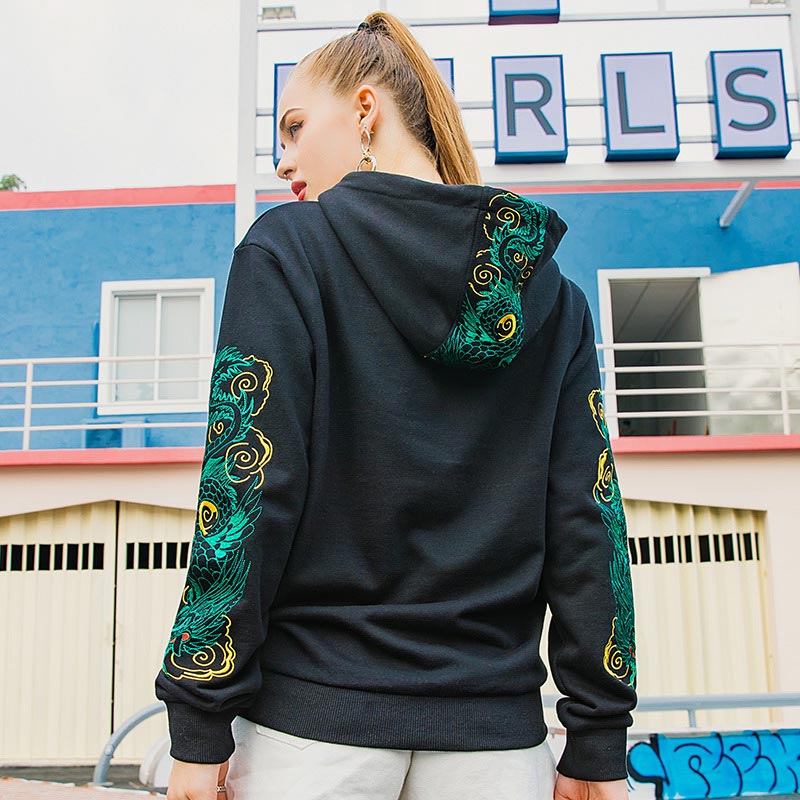 Embroidered 2024 dragon hoodie