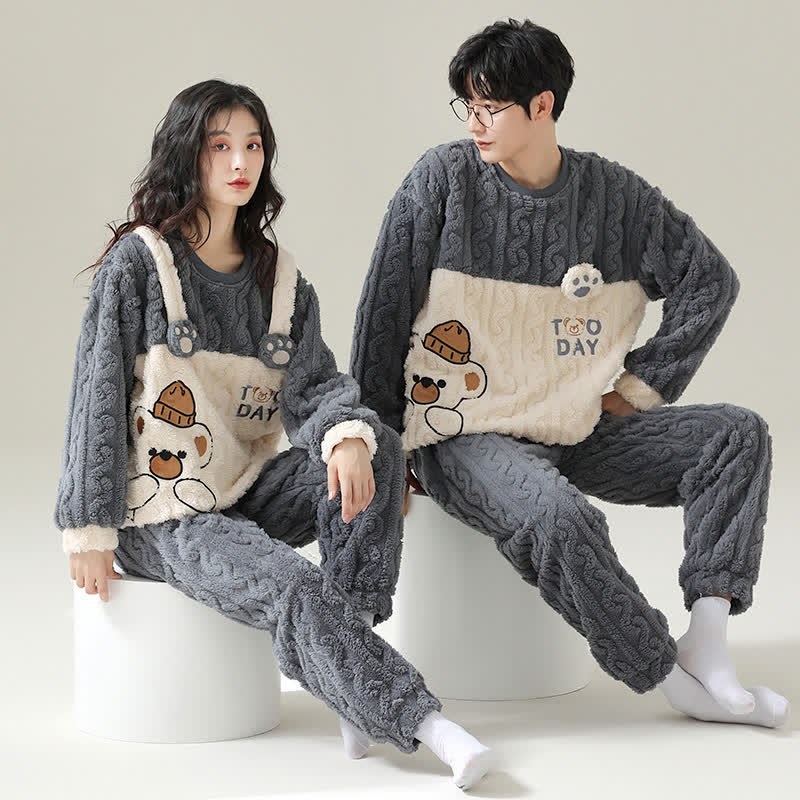 His And Hers Pajamas Fashion Matching Pyjamas Long Sleeved Cartoon