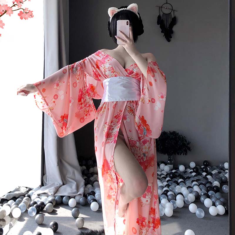 Sakura Lingerie Set - Cute Sexy Japanese Sleepwear with Belt – Beluga Design