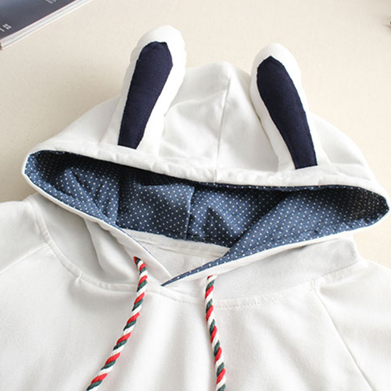 Bunny Ears Print Cloak Sweatshirt