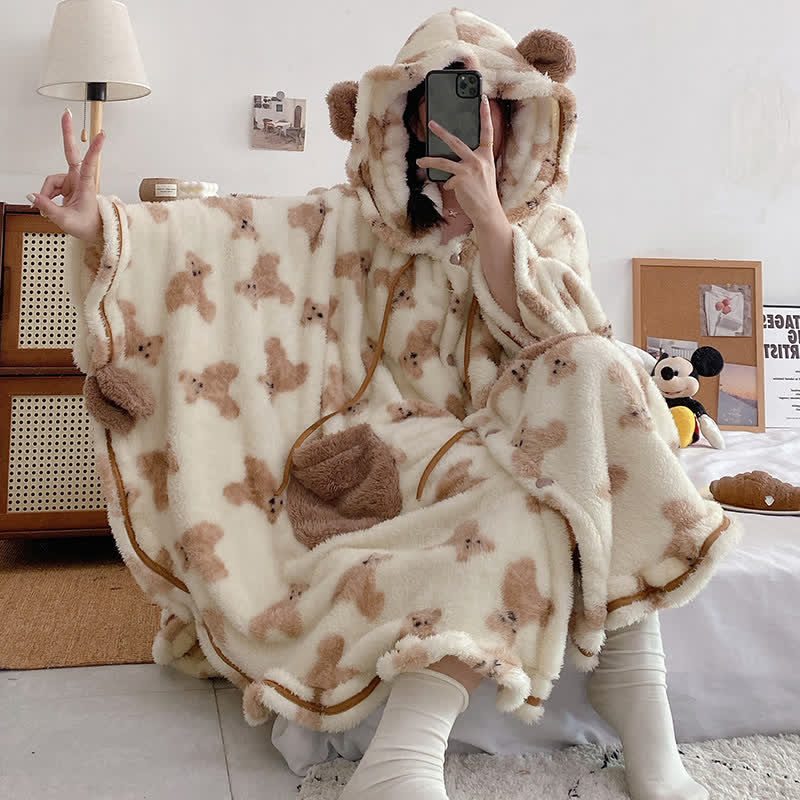 Teddy bear best sale hooded blanket