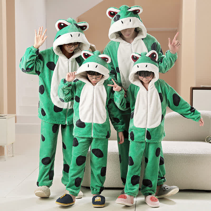 Cartoon Frog Plush Family Pajamas Matching Sets