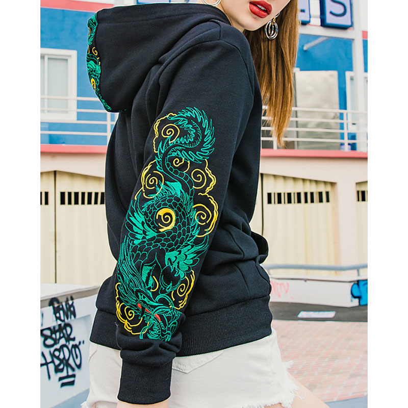 Hoodie with dragon discount design