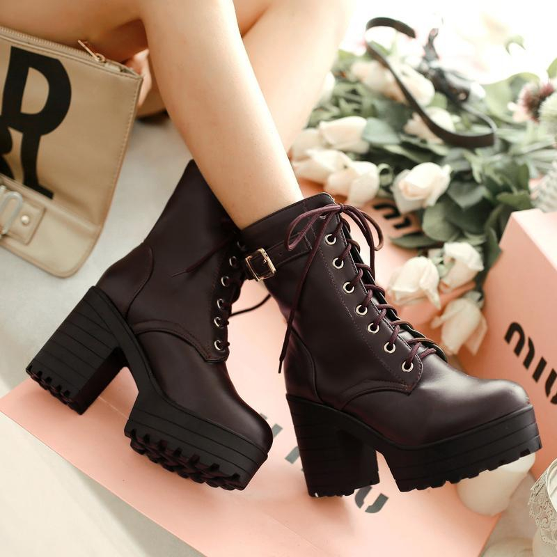 High heel martin clearance boots