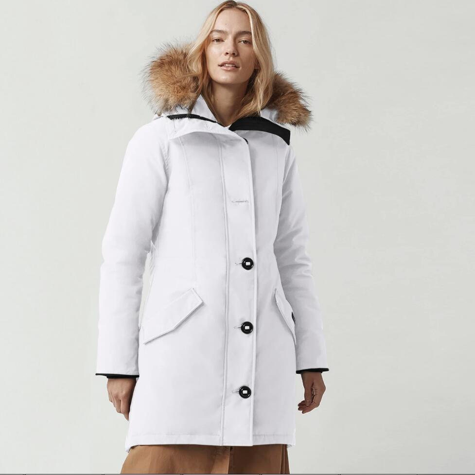 Luxury Brand Design Jackets Down Rossclair Women Parka  Wolf Fur Collar Coats