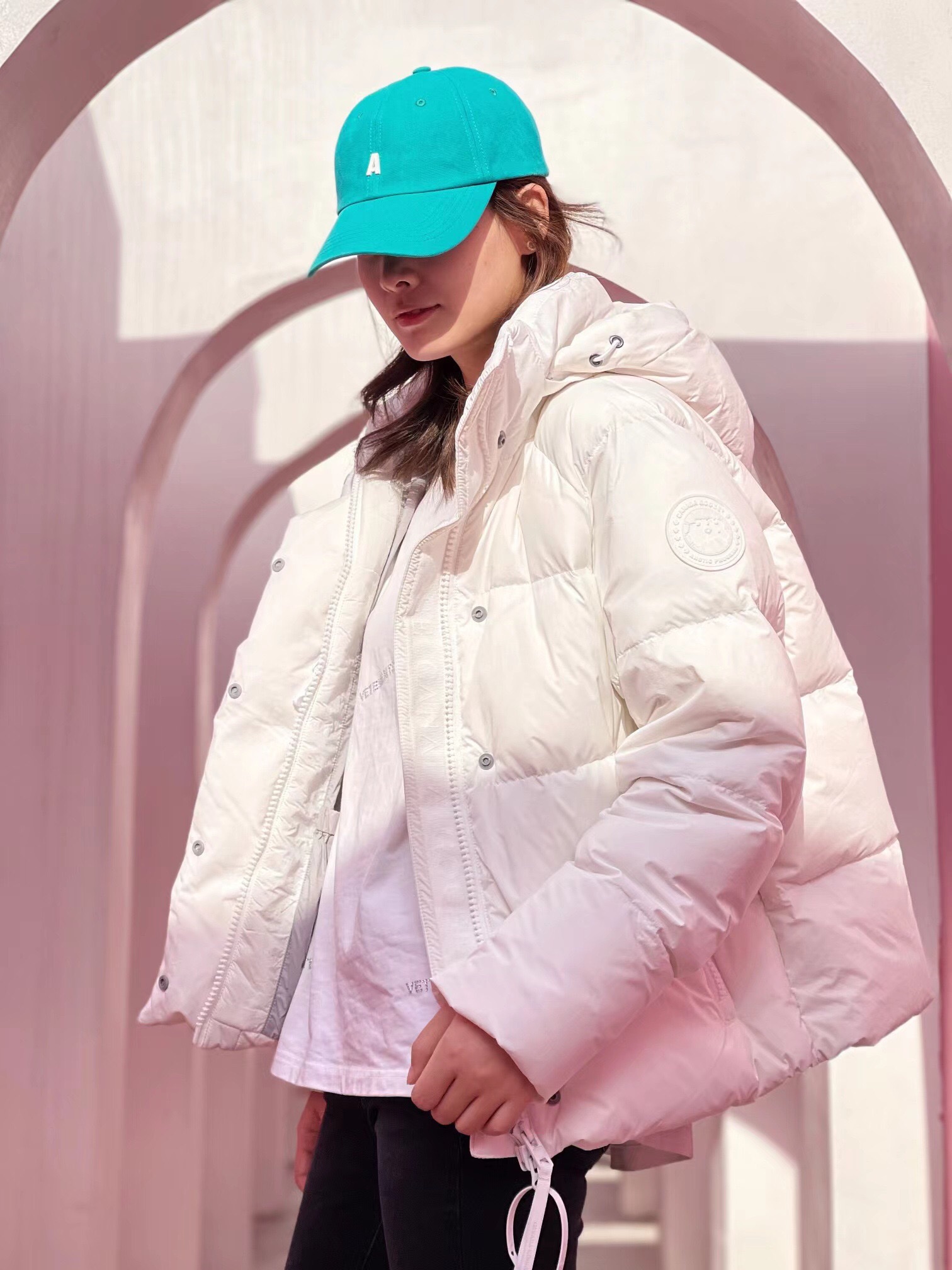 Canada Goose Jackets Down  For Women Pastels Junction Parka White