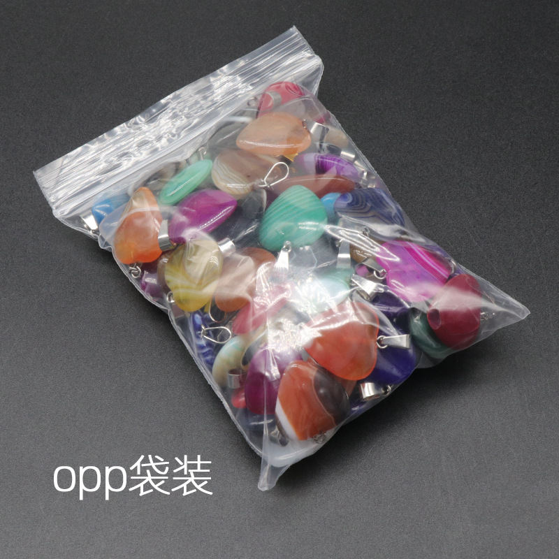 20MM Natural Agate Heart Stone Pendants for Making Jewelry Necklace Earrings Bracelets