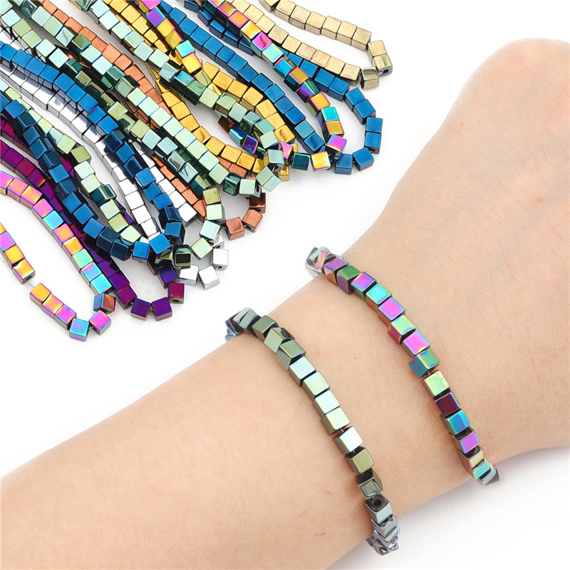 Loose Hematite Cube Beads for DIY Making Jewelry 1 Strands 38cm