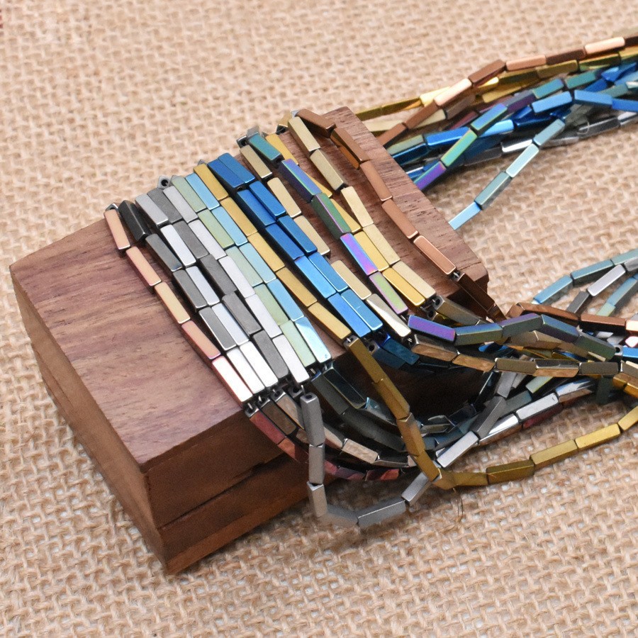 Loose Hematite Cuboid Beads for DIY Making Jewelry  (1 Strands & Approx 38cm)