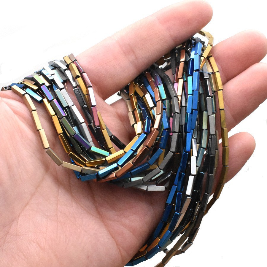 Loose Hematite Cuboid Beads for DIY Making Jewelry  (1 Strands & Approx 38cm)