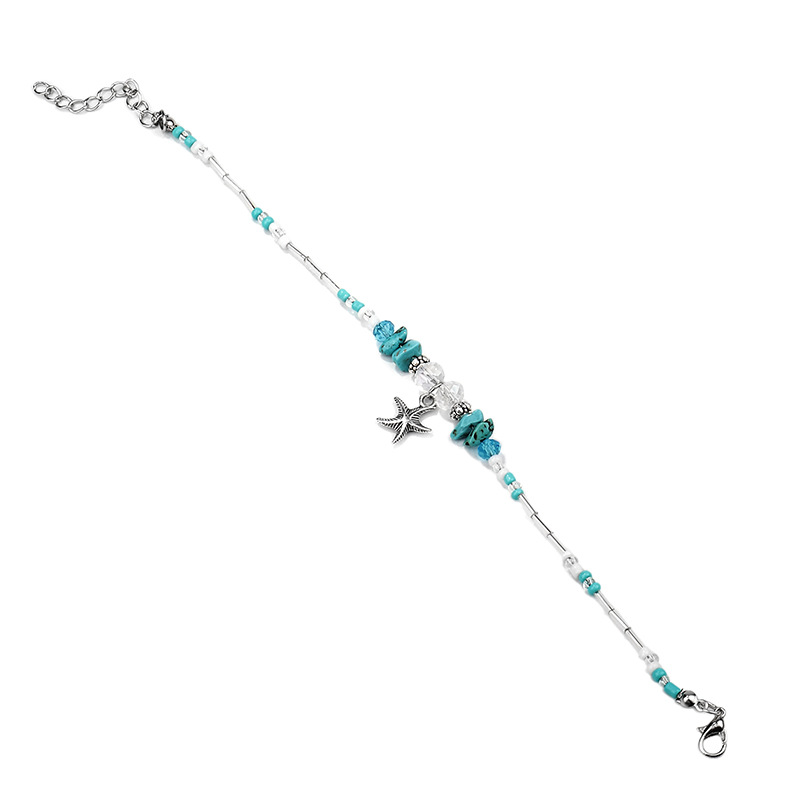 Turquoise Anklet Charm Beads Sea Handmade Boho Foot Jewelry for Women Girl