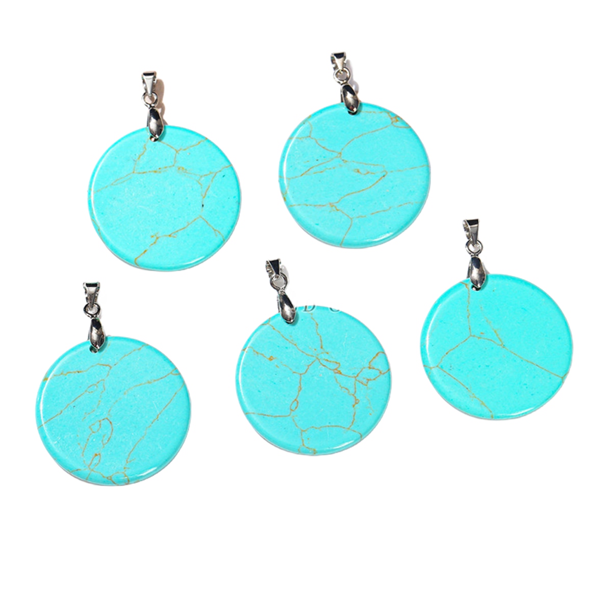 Gemstone Disc Dangle Earrings for Women Healing Chakra Crystal Lucky Circle Donut Coin SE1453S