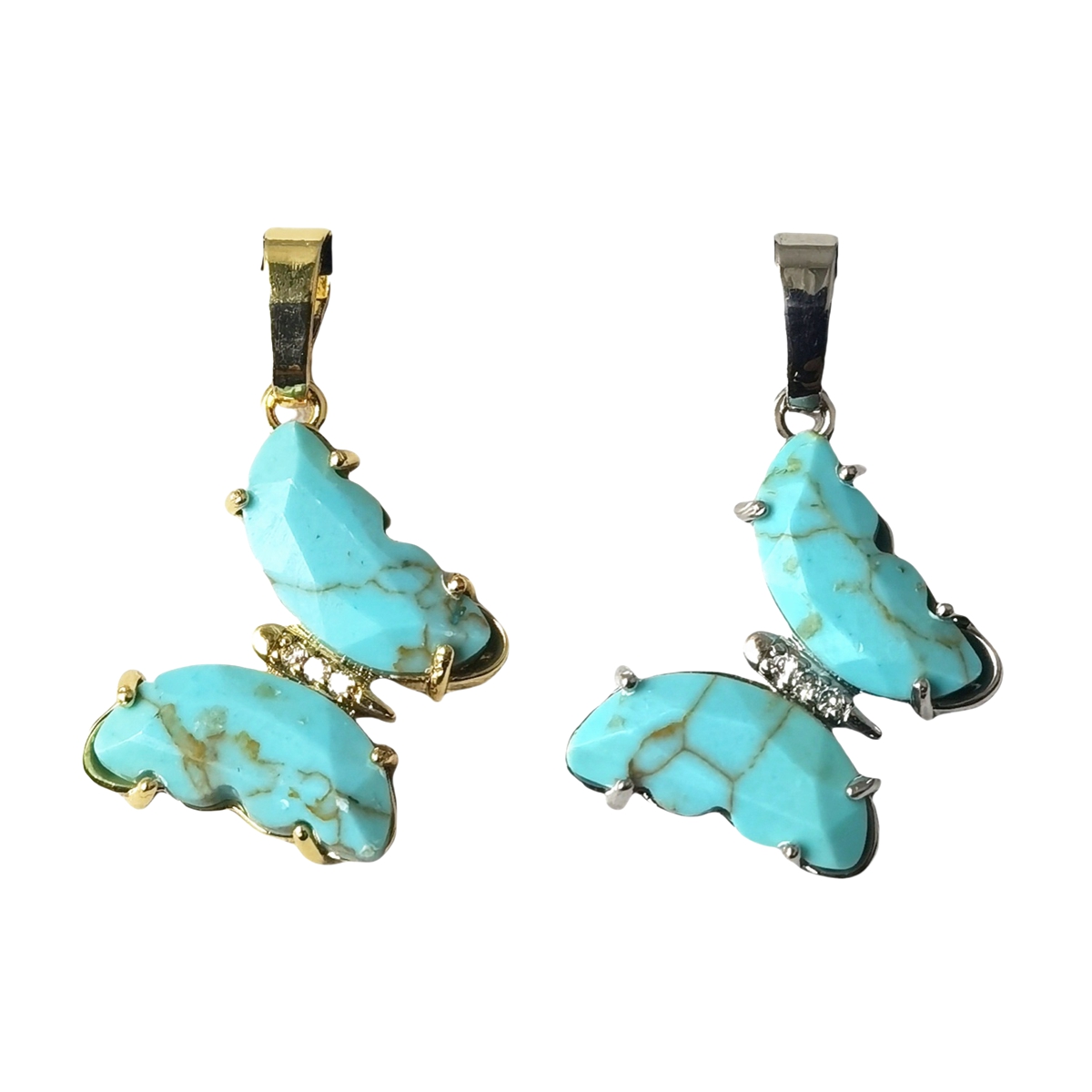 Natural Gemstone Butterfly Pendant for Making Jewelry necklace