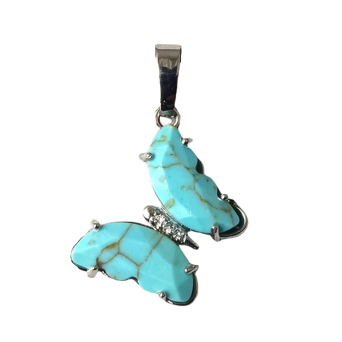 Natural Gemstone Butterfly Pendant for Making Jewelry necklace