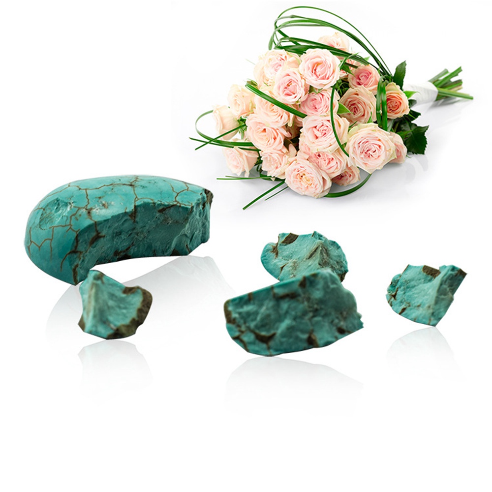 Turquoise Gemstone Rings for Women Girls Adjustable Fashion Silver Alloy Metal Ring