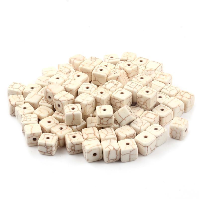 Loose Syn.Turquoise Cube Beads for Making Jewelry 