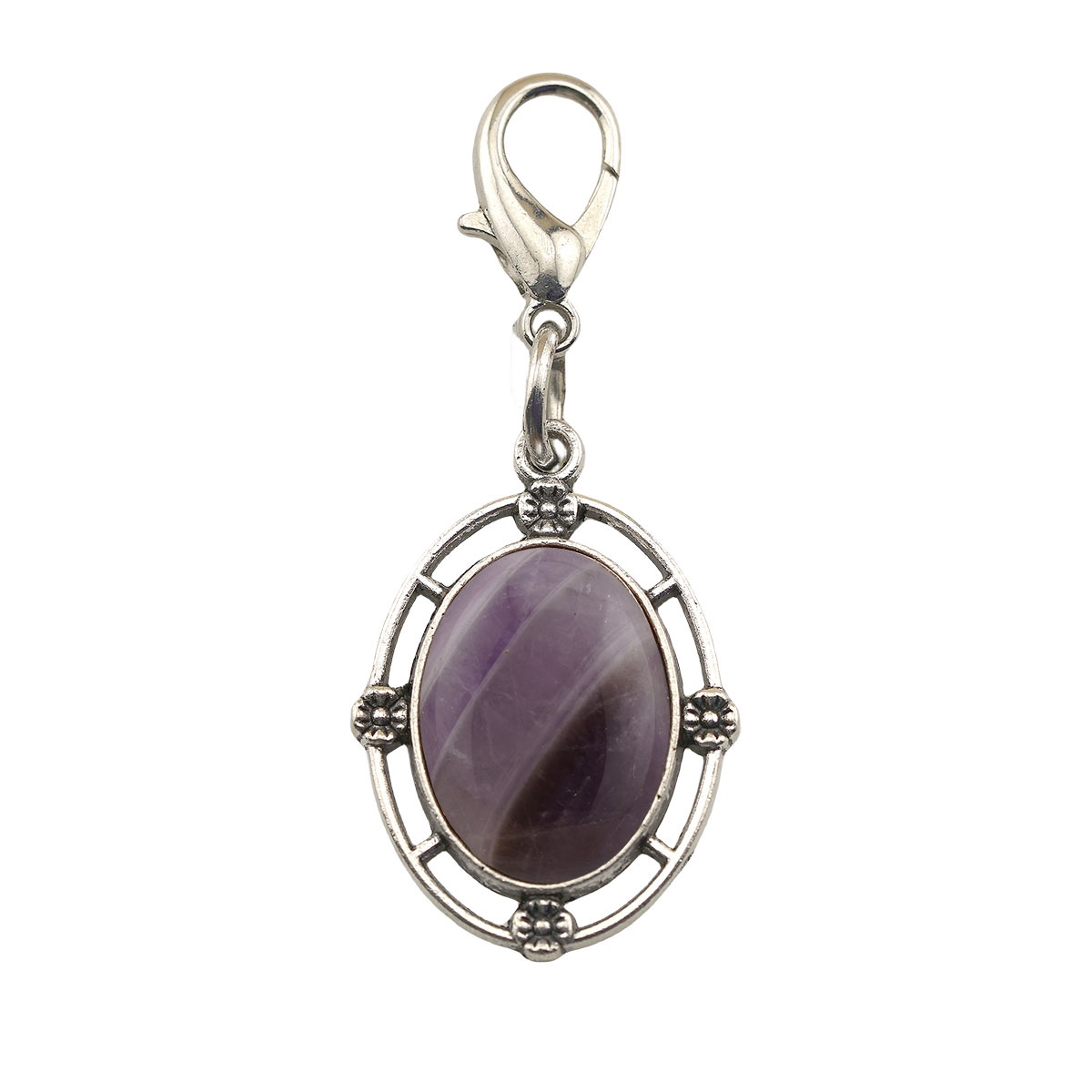 Natural Gemstone Pendant for Making Jewelry with 13x18MM Stone Cabs  Silver Alloy Accessories