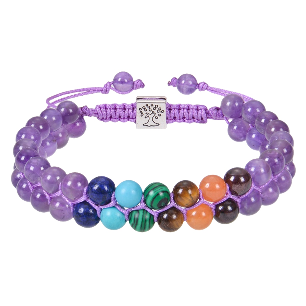 Chakra Bead Bracelets for Women Men - 6mm Healing Crystal Anxiety Meditation Yoga Gemstone Jewelry