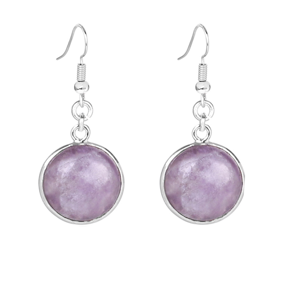 Fashion Disc Gemstone Dangle Earrings for women Girl