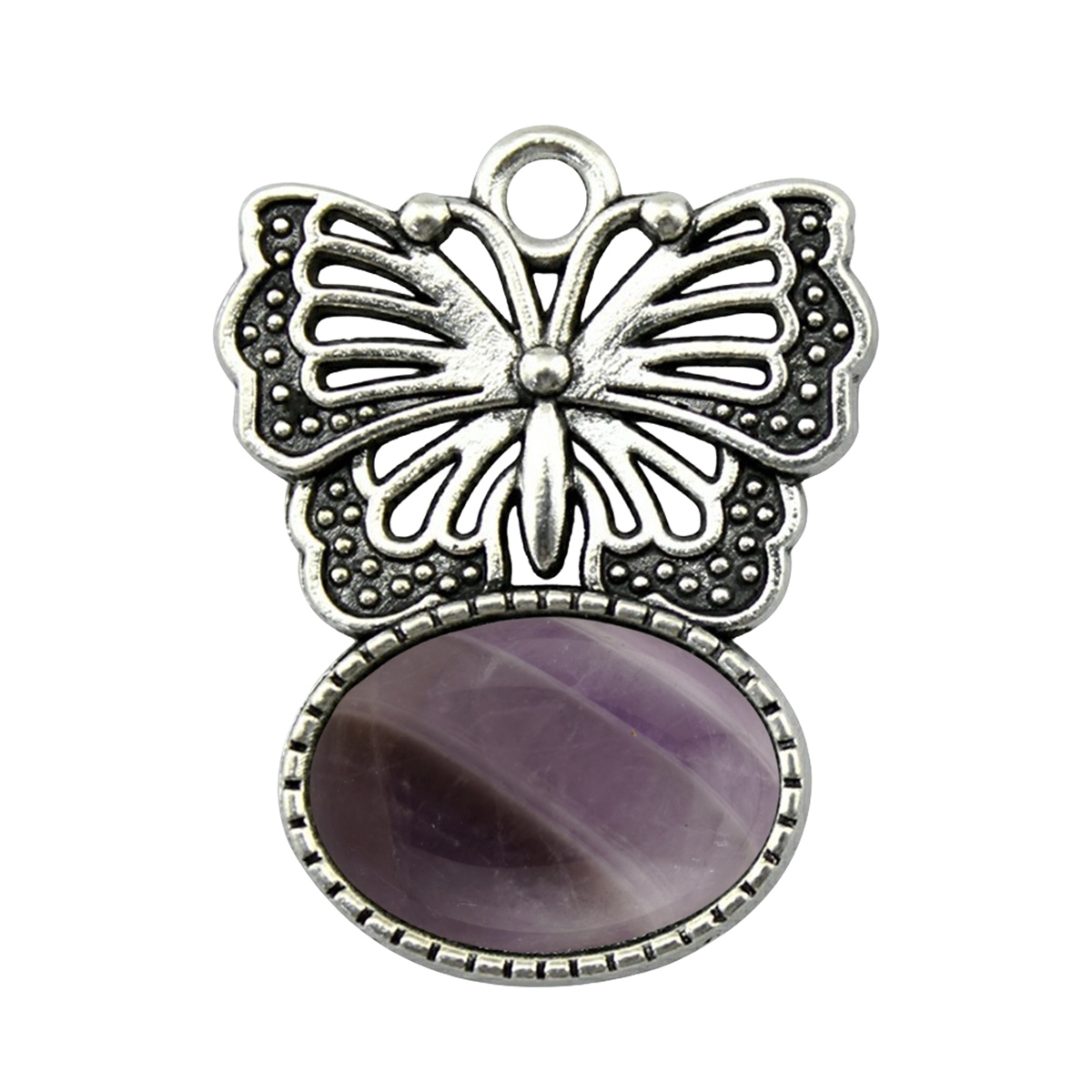 Silver Alloy Butterfly Gemstone Pendant for Making Jewelry with13x18MM Stone Cabs Steering wheel