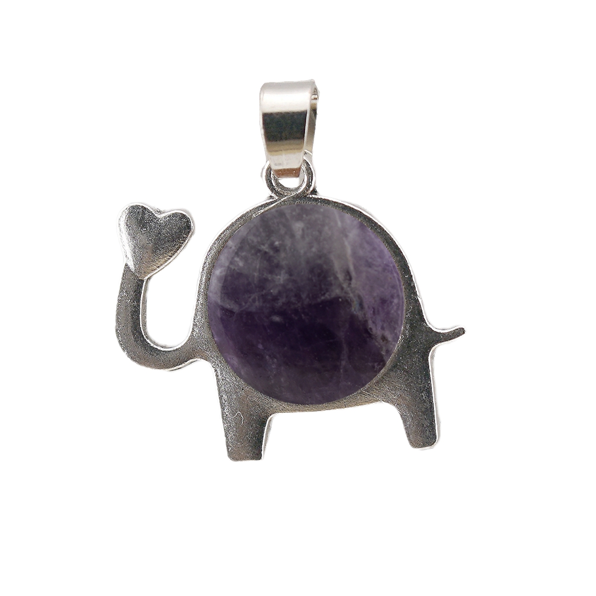 Silver Alloy Elephant Gemstone Pendant for Jewelry Making Necklace Earrings Love Heart 