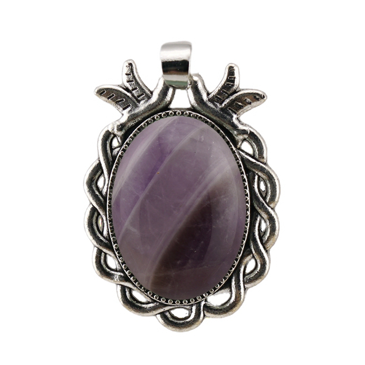 Natural Gemstone Pendant for Making Jewelry with 18x25MM Stone Cabs  Silver Alloy Accessories