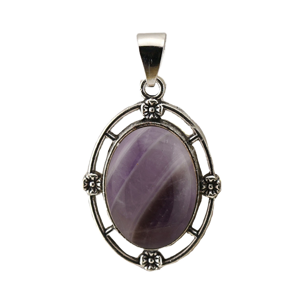Natural Gemstone Pendant for Making Jewelry with 13x18MM Stone Cabs  Silver Alloy Accessories