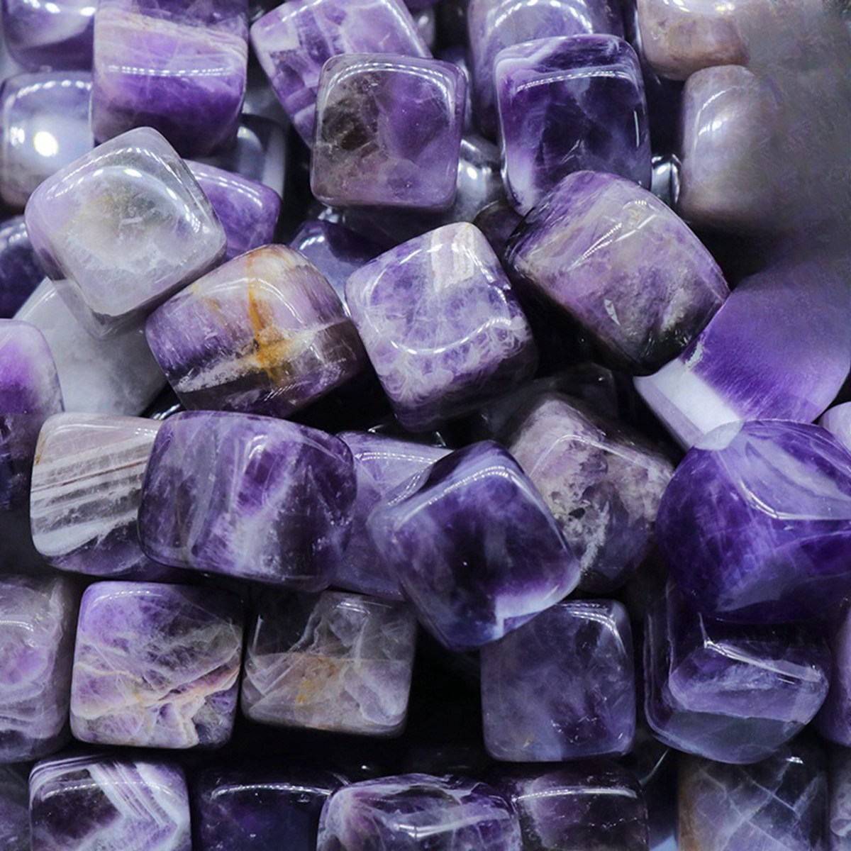 Natural Gemstone Loose Square Cube Beads Healing Power Crystal Block for Home Decor 15-18MM No hole