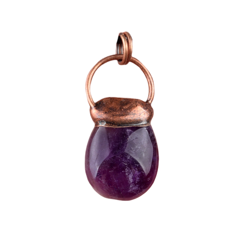 Retro Red Copper Gemstone Pendant for Making Jewelry Necklace