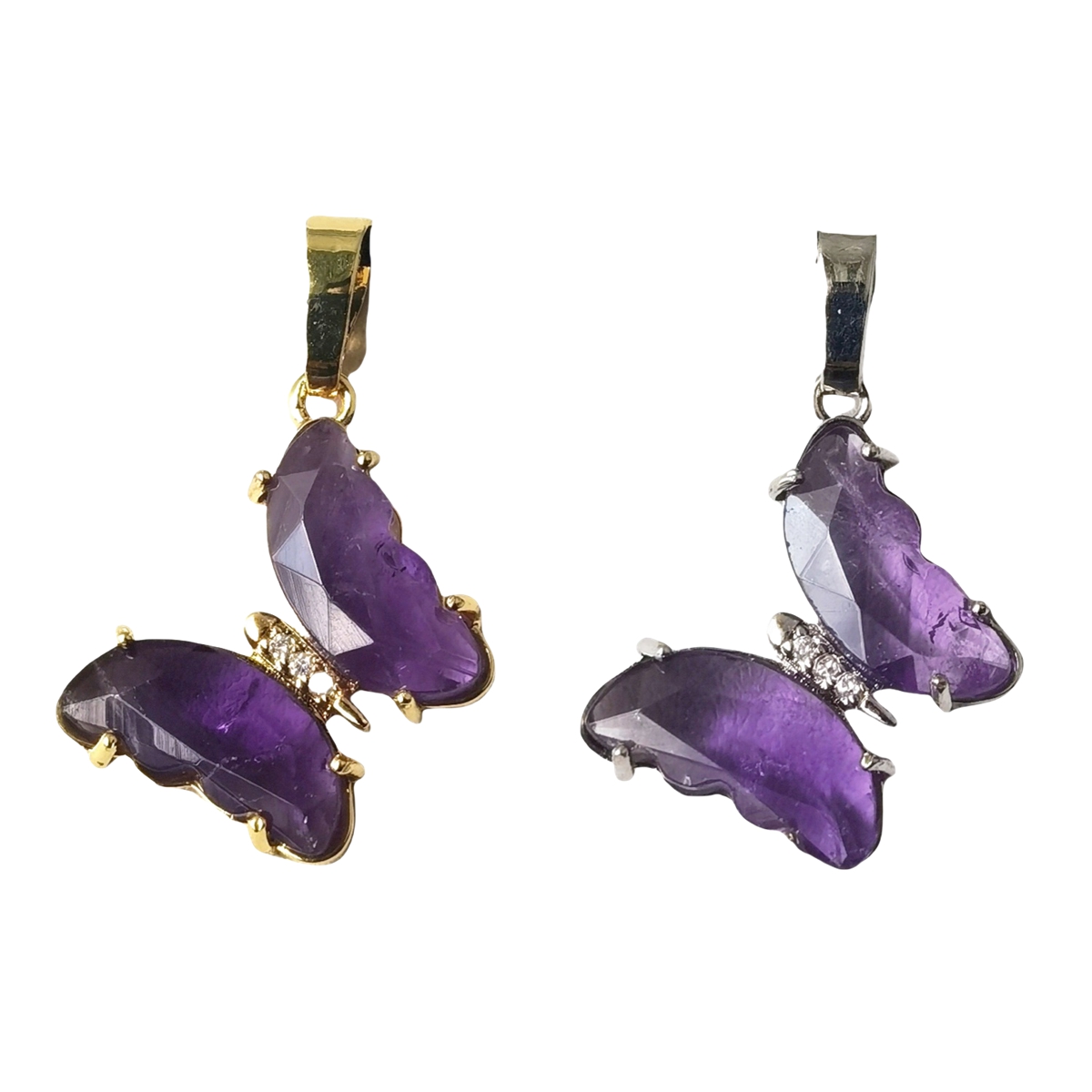 Natural Gemstone Butterfly Pendant for Making Jewelry necklace