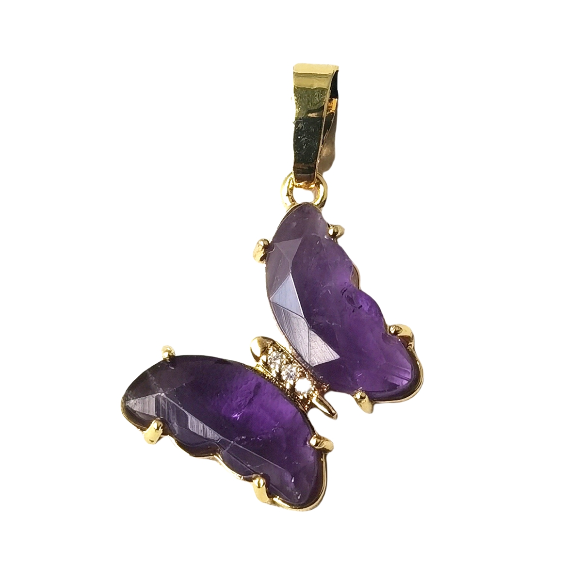 Natural Gemstone Butterfly Pendant for Making Jewelry necklace