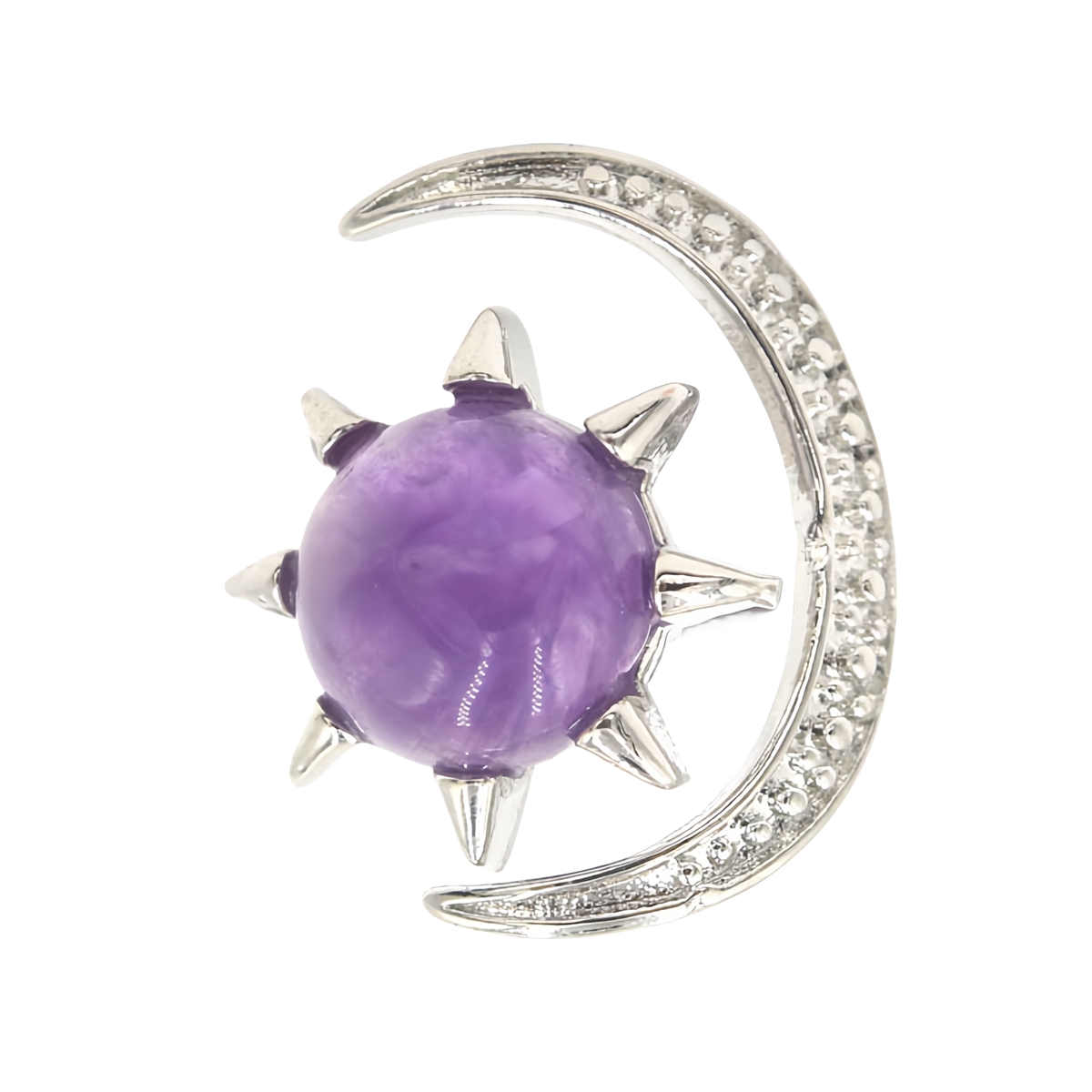 Moon Stone Rings for Women Men Adjustable Healing Crystal Ring Copper Plated White Gold Horse Eye Gemstone  SR0132S