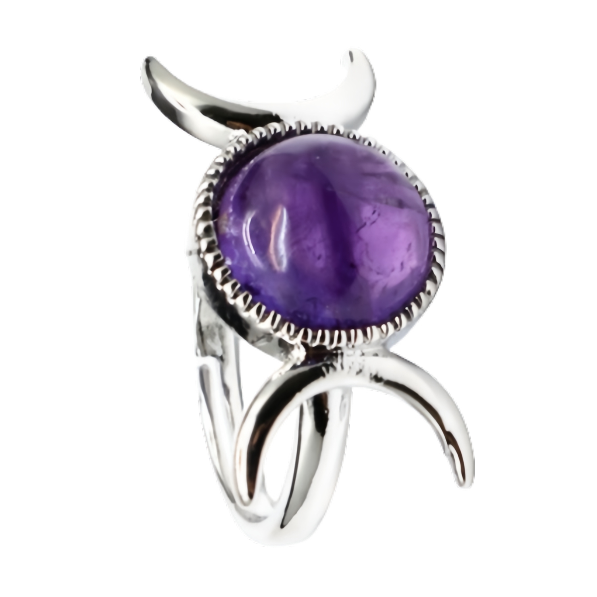 Silver Moon Stone Rings for Women Men Adjustable Healing Crystal Ring Copper Plated White Gold Horse Eye Gemstone  SR0133S