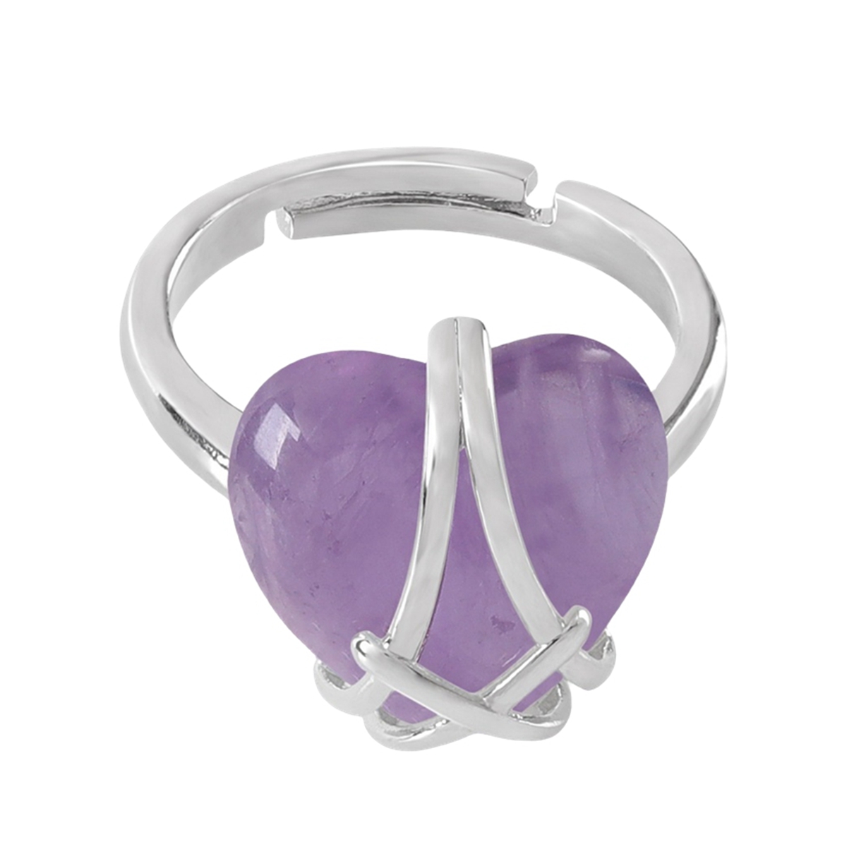 Silver Barbie Castle Heart Stone Rings for Women Men Adjustable  SR0143S