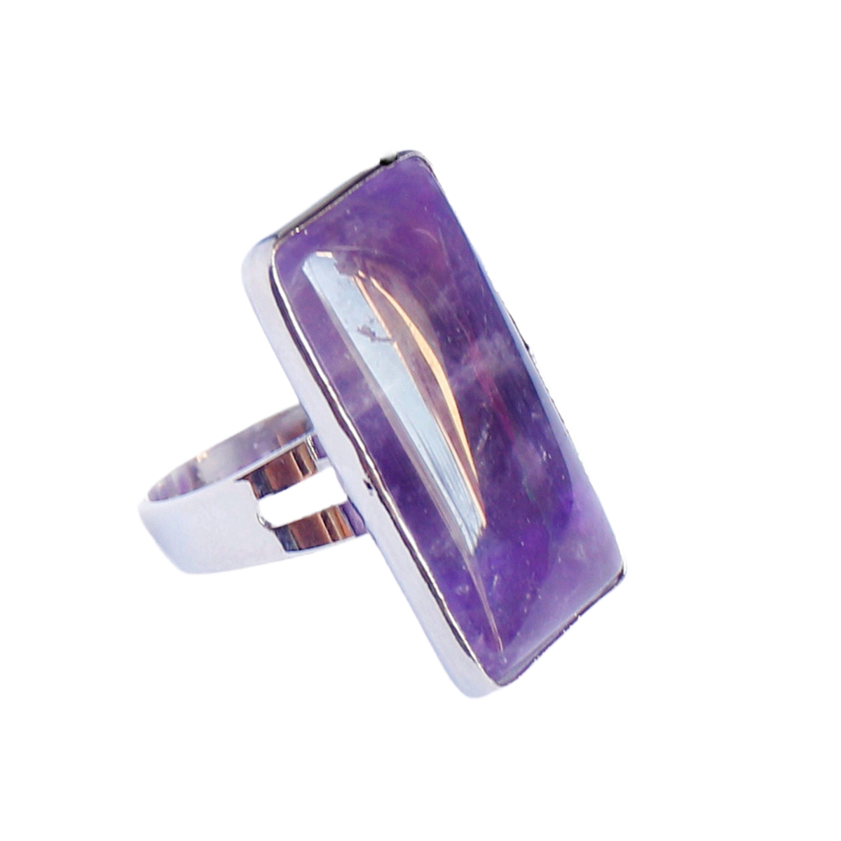 Rectangle Gemstone Rings for Women Girls 12x36mm Cuboid Crystal Womens Statement Ring SR0164S