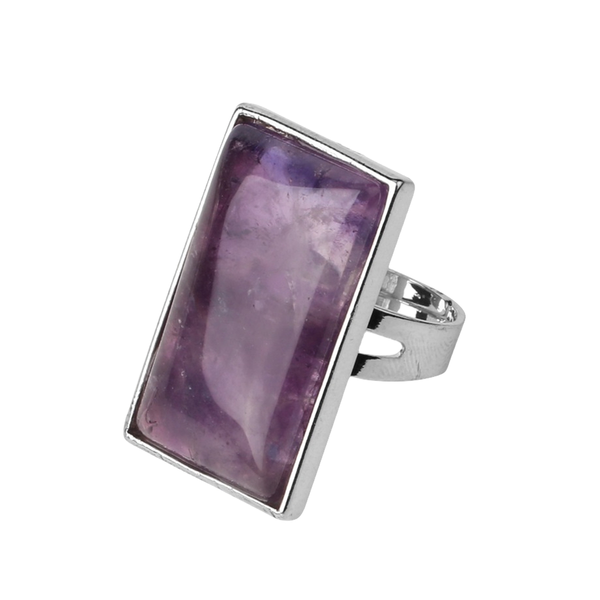 Rectangle Gemstone Rings for Women Girls 18x30mm Cuboid Crystal Womens Statement Ring SR0164S