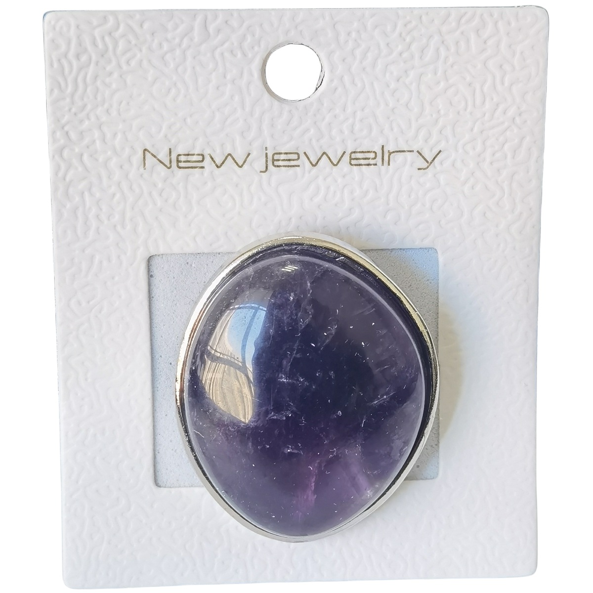 Silver Women Stone Rings Adjustable 25X30MM Gemstone Cabochons SR0188S