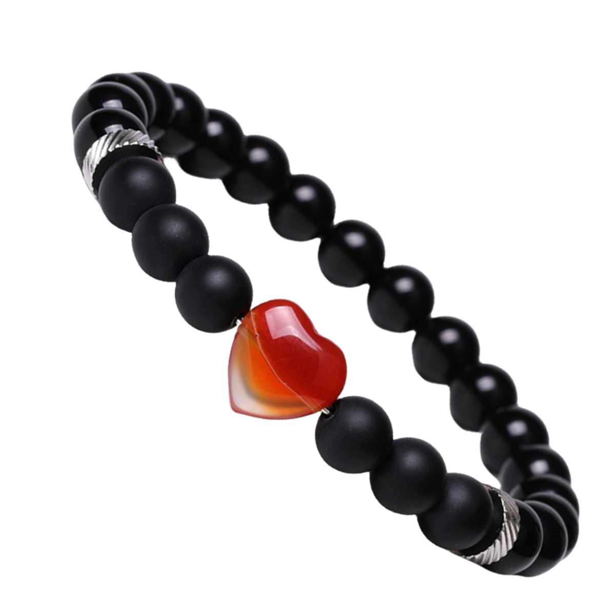 Healing Chakra Heart Stone Bracelet 8mm Beads Stretch Bangle Jewelry for Women