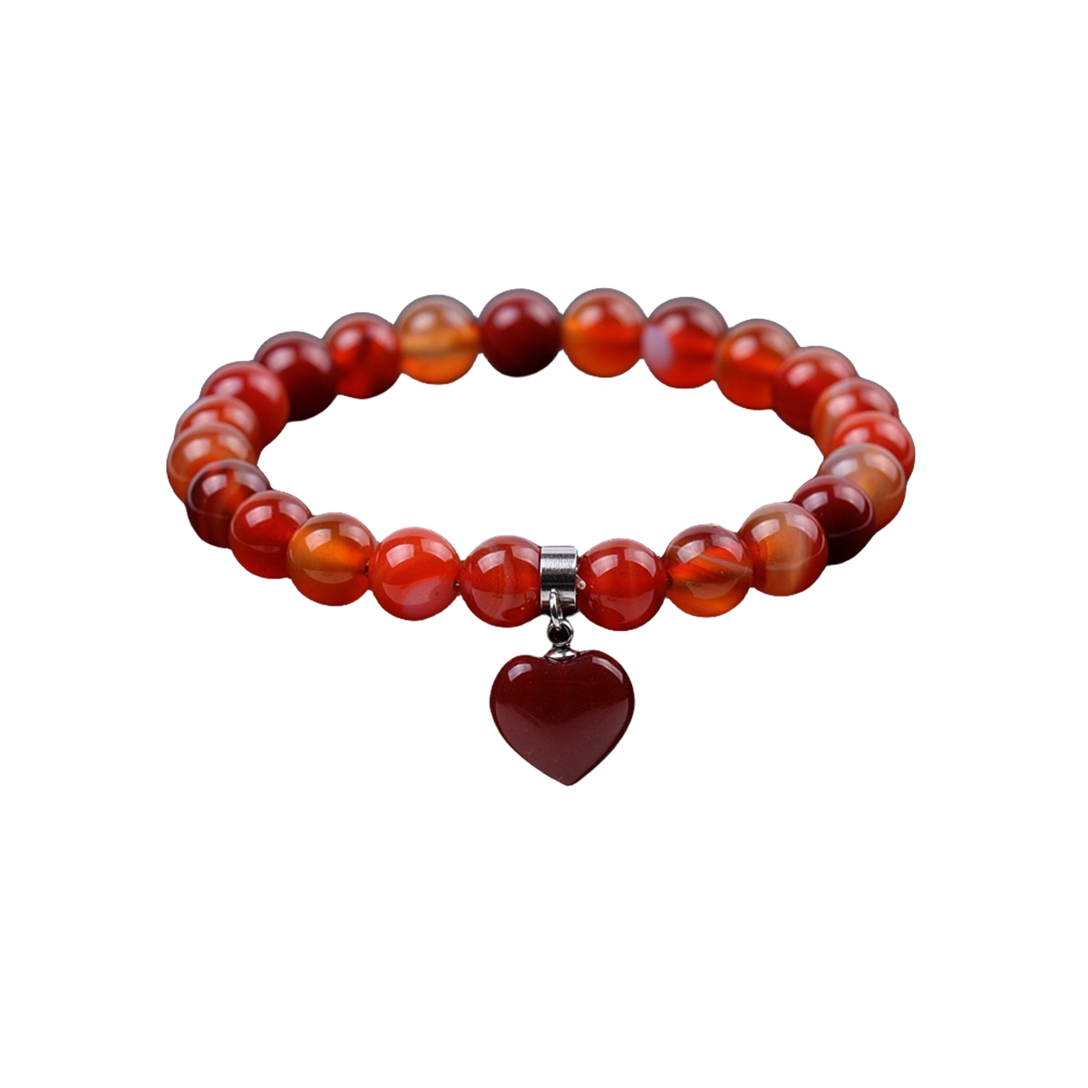 Healing Chakra Heart Stone Bracelet 8mm Beads Stretch Bangle Jewelry for Women