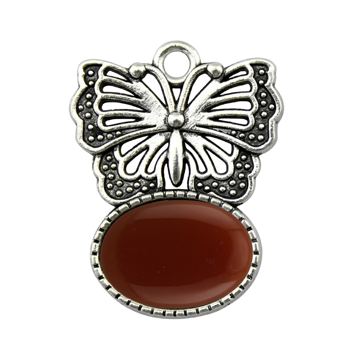 Silver Alloy Butterfly Gemstone Pendant for Making Jewelry with13x18MM Stone Cabs Steering wheel