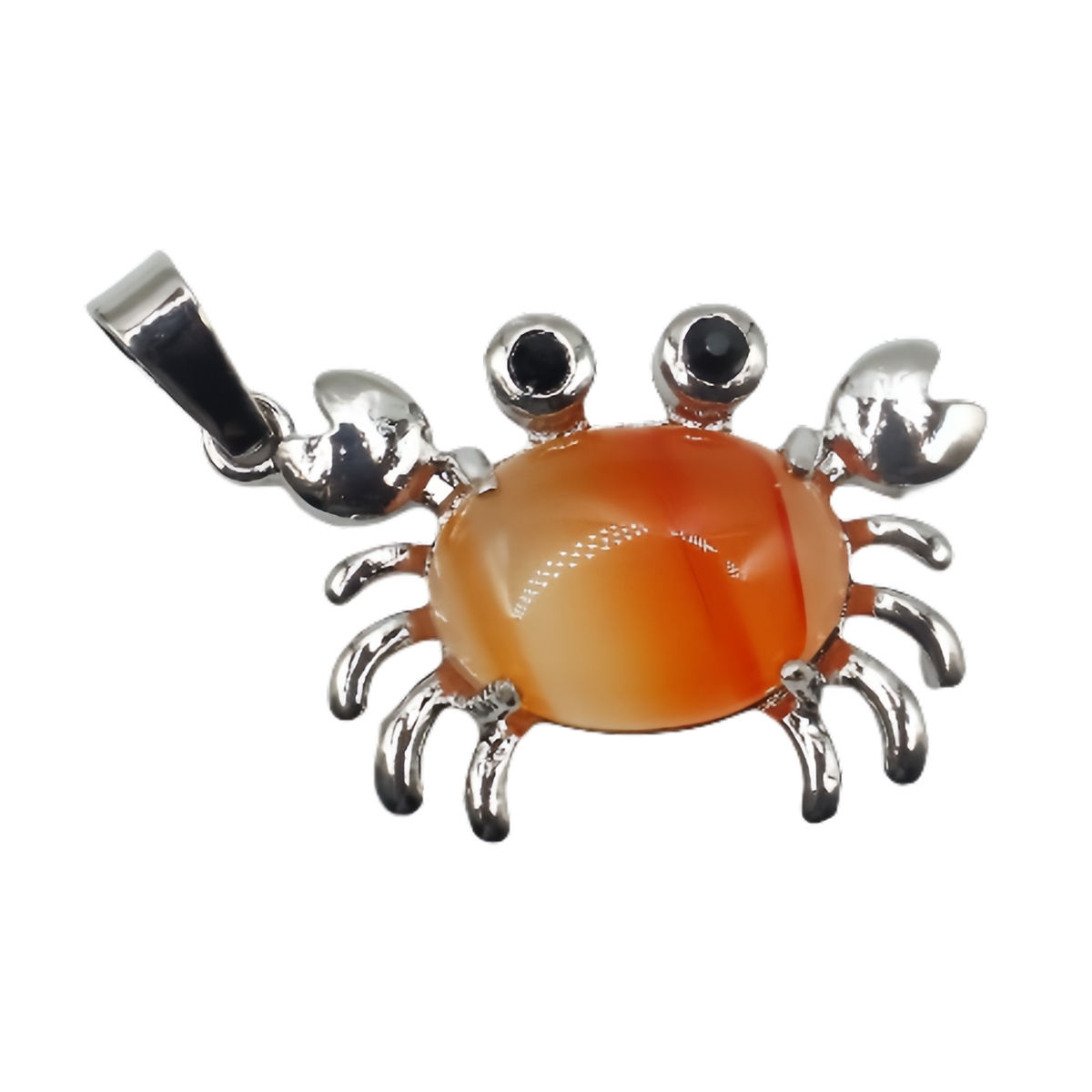 Natural Gemstone Crab Pendant Necklace for Women SN1552S Healing Crystal Protection Animal Jewelry Anniversary Birthday Valentine's Day Gift for Girlfriend Wife Mother