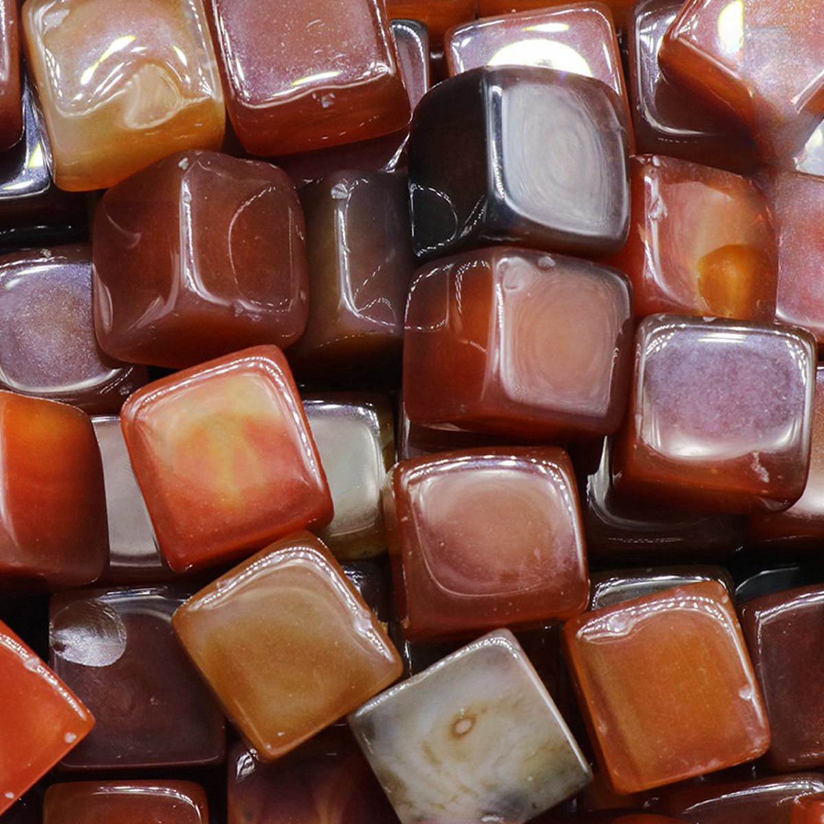 Natural Gemstone Loose Square Cube Beads Healing Power Crystal Block for Home Decor 15-18MM No hole