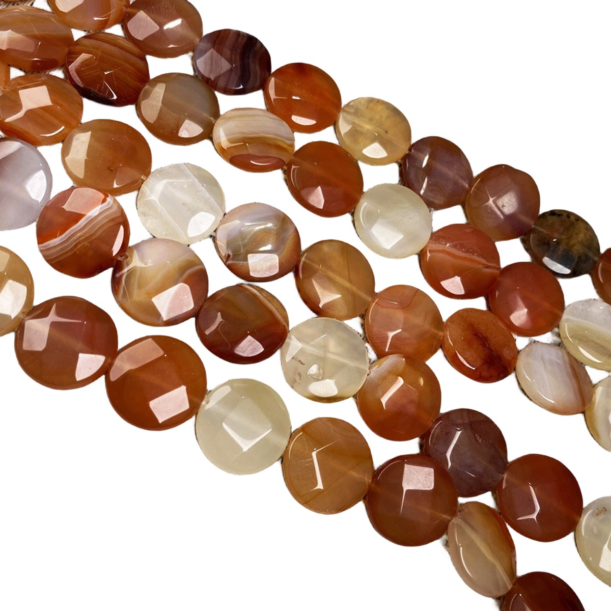 D16X6MM Faceted Round Coin Gemstone Beads for Making Jewelry Natural Stone & Crystal Donut