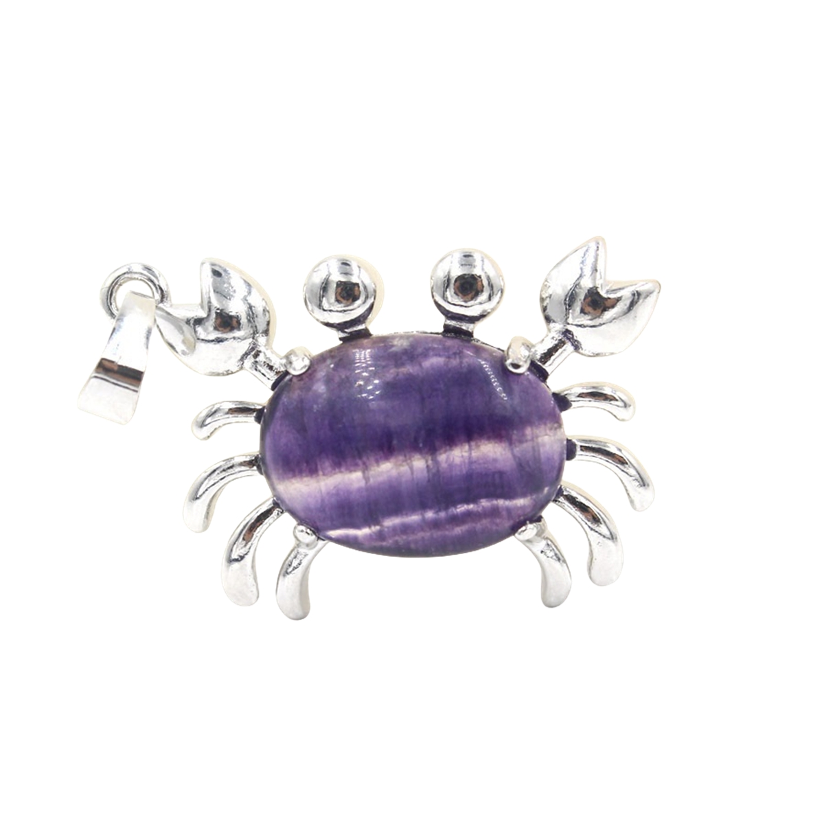 Natural Gemstone Crab Pendant Necklace for Women SN1552S Healing Crystal Protection Animal Jewelry Anniversary Birthday Valentine's Day Gift for Girlfriend Wife Mother