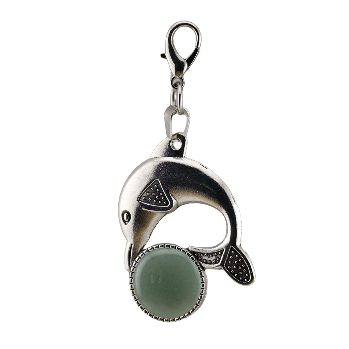 Natural Stone Dolphin Charm Pendant Dangle Charms with Lobster Clasps