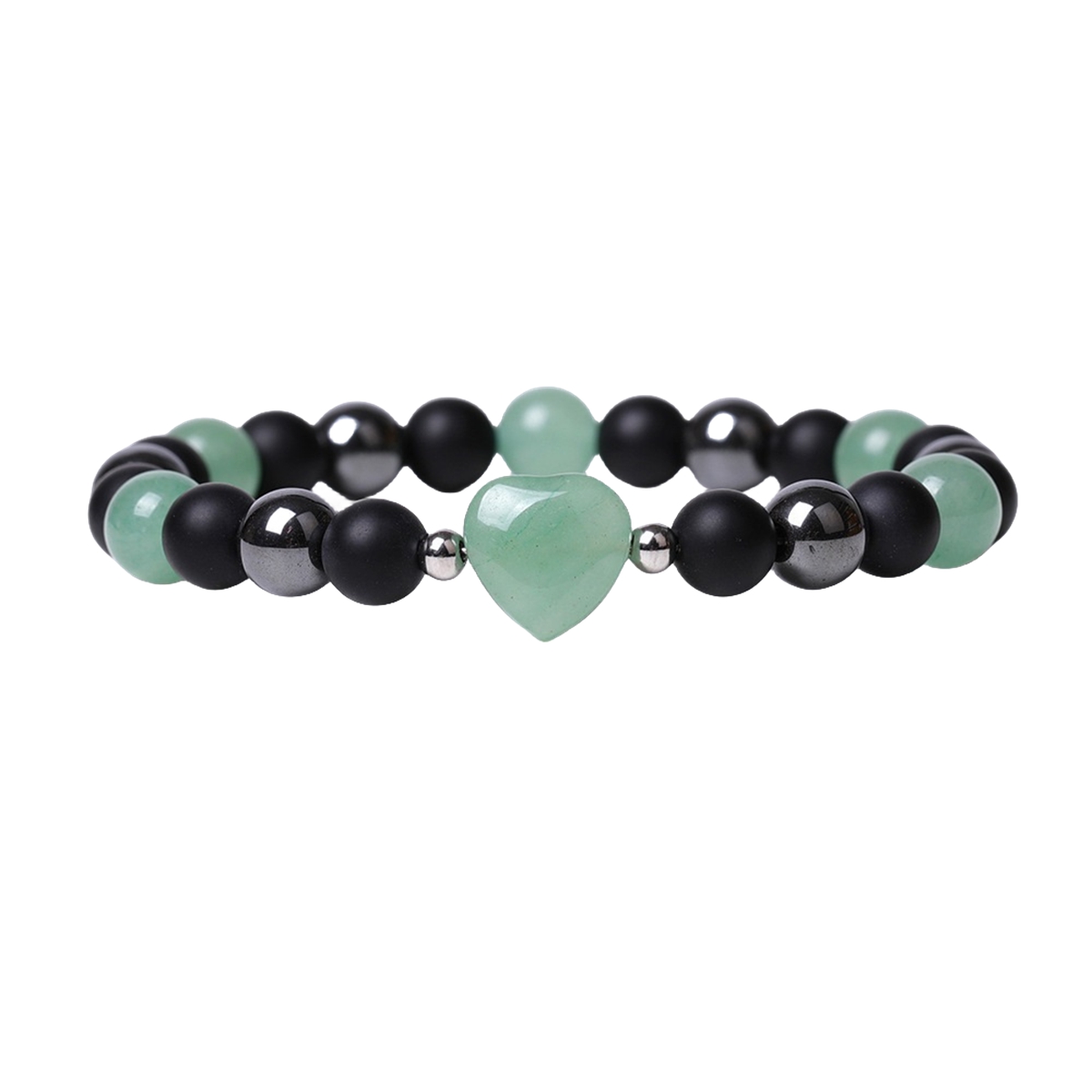 Healing Chakra Heart Stone Bracelet 8mm Beads Stretch Bangle Jewelry for Women
