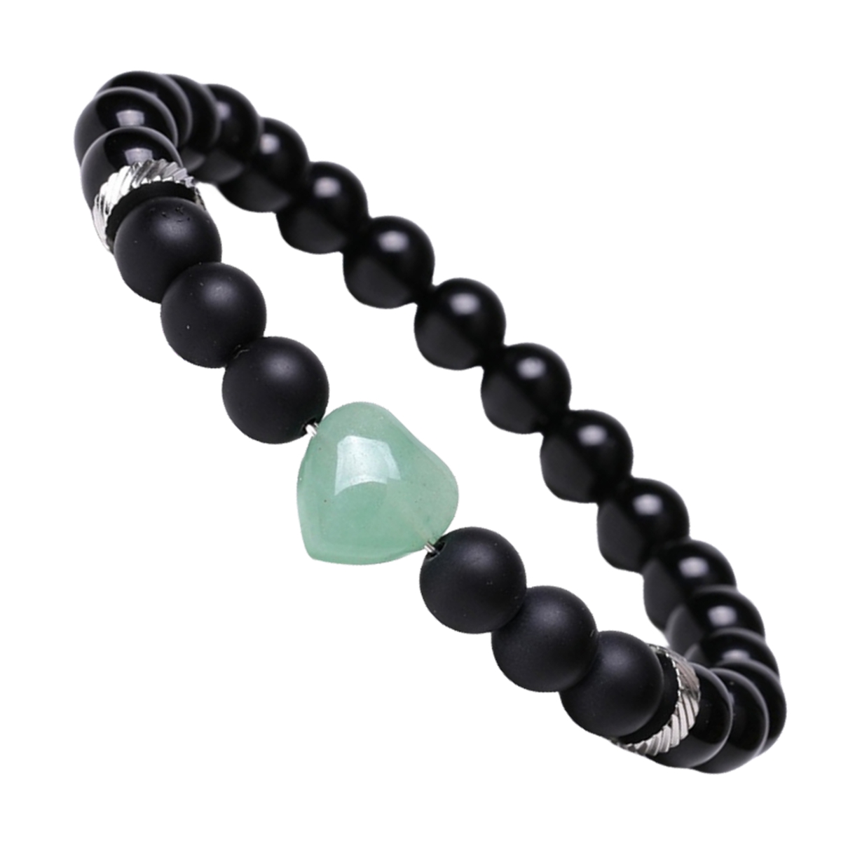 Healing Chakra Heart Stone Bracelet 8mm Beads Stretch Bangle Jewelry for Women