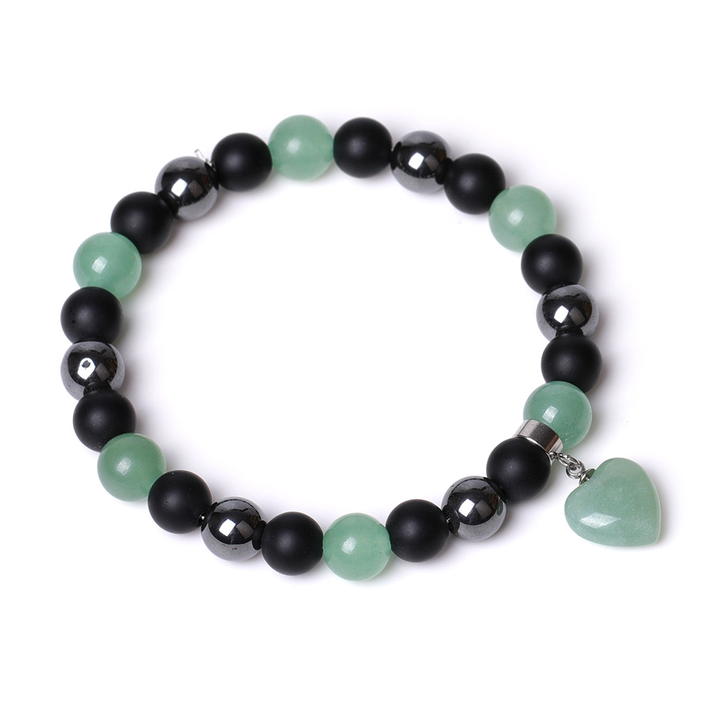 Healing Chakra Heart Stone Bracelet 8mm Beads Stretch Bangle Jewelry for Women