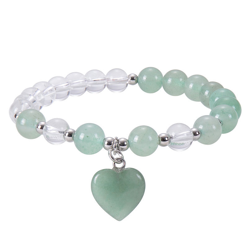 Healing Chakra Heart Stone Bracelet 8mm Beads Stretch Bangle Jewelry for Women SB2029